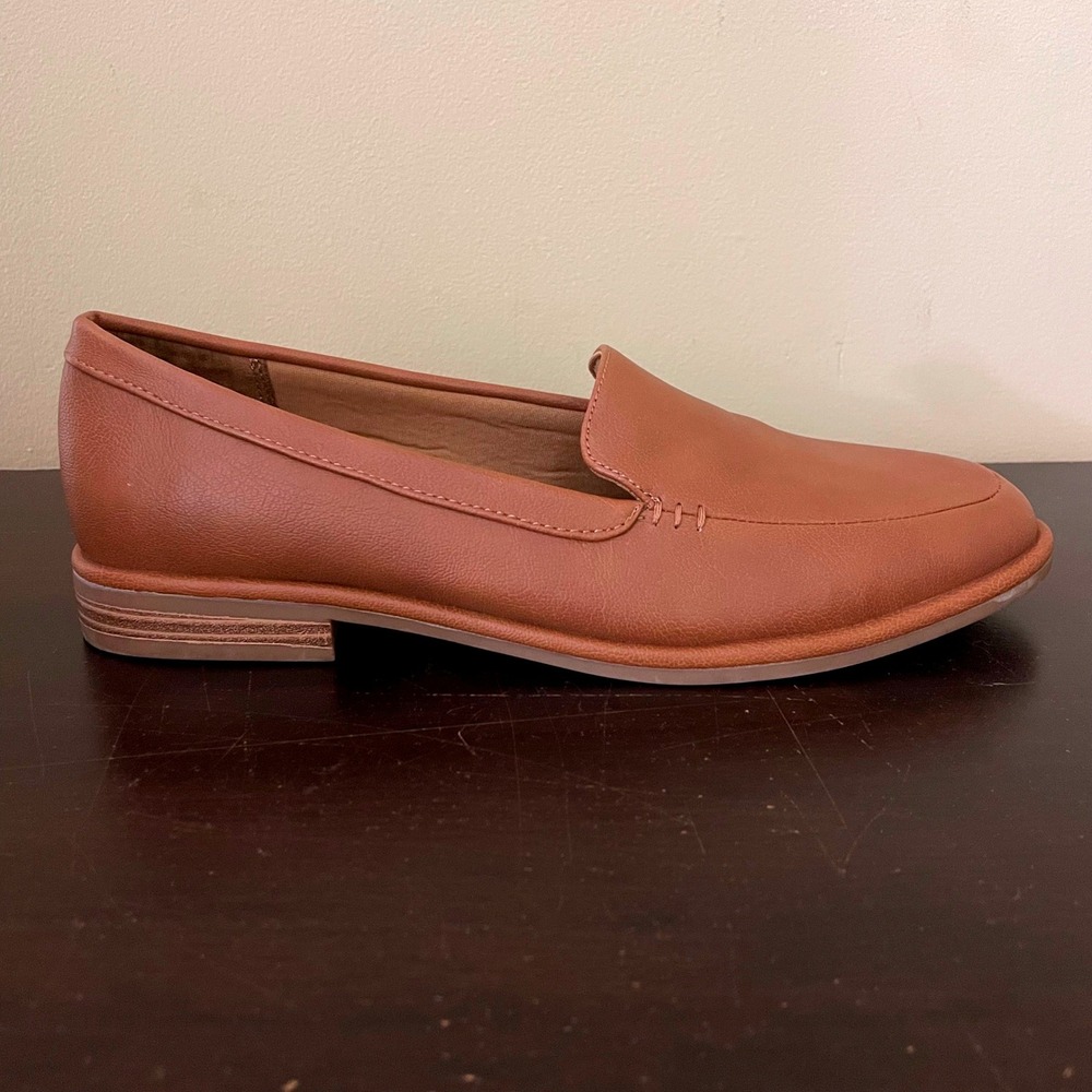Style & Co Womens Cognac Brown Faux Leather Slip On Loafers Size 7.5 - Picture 3 of 8